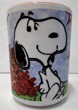 Peanuts Snoopy Fall Autumn Leaves Cup Mug Orange Unique Rare shutterfly design