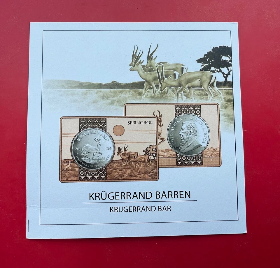 Krügerrand 2025,  1 Oz Silber im Münzbarren Kupfer ( 3 Oz ) Motiv Springbock - Bild 4 von 4