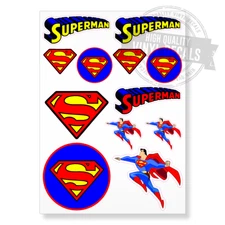 Superman Cartoon Superheroe Kids A4 High Quality Printed Vinyl Decal Sticker Kit
