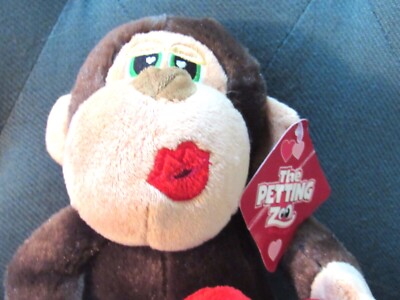 Vintage 1994 The Petting Zoo Monkey Plush 7'' Brown Big Eyes Ape Chimpanzee Chimp