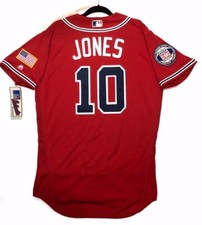 AUTHENTIC MAJESTIC CHIPPER JONES 48 XL, ATLANTA BRAVES FLEX BASE Jersey