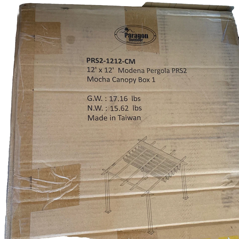 Paragon Outdoor 12x12 Modena Pergola Mocha Soft Top Canopy No Frame No Hardware - Image 3 of 4