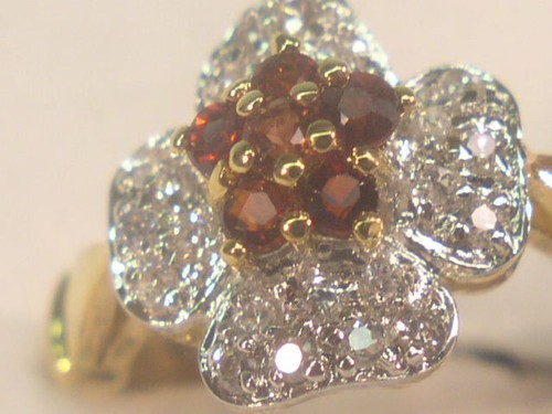 ## 10..Pc's LOT DESIGNER RINGS GARNET *Special* SIMULATED DIAMONDS CZ'S 961
