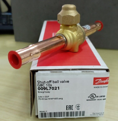 1PC- Danfoss 009L7021 Shut-off ball valve, GBC 10s Solder, ODF- 3/8in- NEW