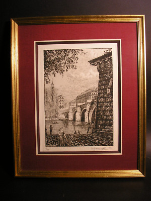 CIERO BARBASETTI  15/100  SIGNIERTE RADIERUNG 1927 * TOP GERAHMT* ENGRAVING