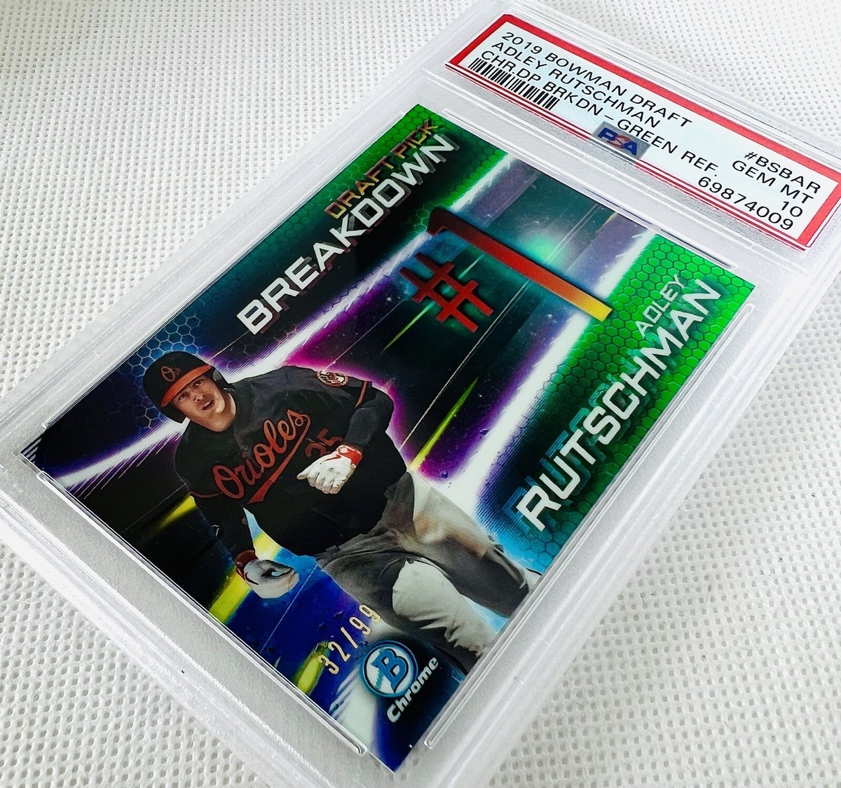 2019 Bowman Chrome Adley Rutschman #1 Draft Pick Green Refractor