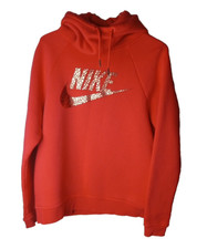 Nike Hoodie Womens Sweatshirt Funnel Neck Hoodie Swoosh Coral Pink Sz M