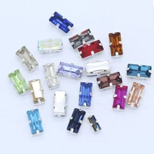 Sew on Rectangle Silver Setting Glass Crystal Rhinestone Jewelry Accessories