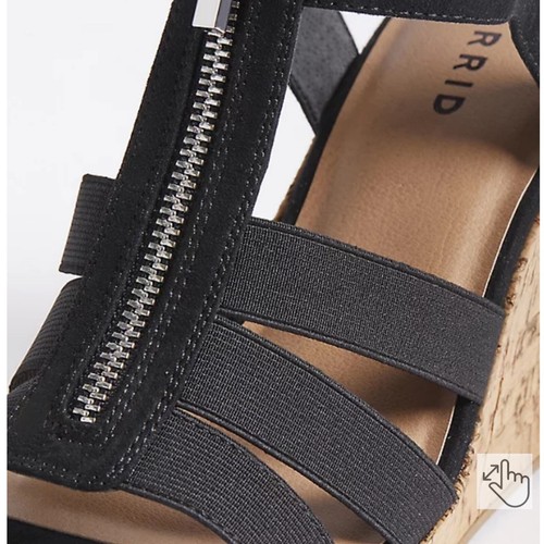 Torrid NWT Zip Wedge Stretch Front Faux Suede Black (WW) Size 13 4" Heel Height - Picture 4 of 6