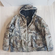 RealTree Jacket Mens L Camo Hooded Insulated Hunting Utility Chore Coat