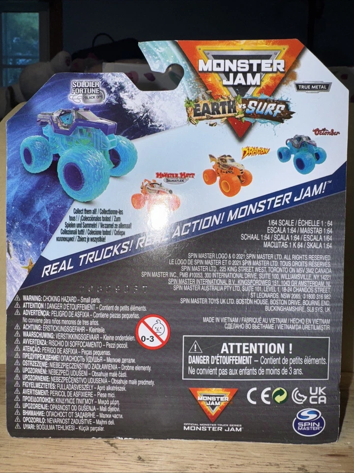 Spin Master Monster Jam Earth Vs Surf  Soldier Fortune Black Ops Walmart Exclusi - Image 4 of 4