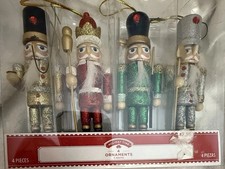Christmas Tree Ornaments Glittery Nutcrackers Set of 4 - Each 5  High