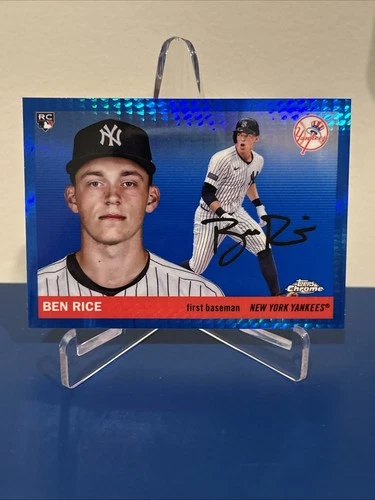 2025 Topps Chrome Platinum #311 Ben Rice Blue Prizm Rookie Card Prizm NY Yankees
