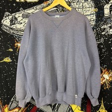 Vintage Russell Athletic Sweatshirt XL Blue Gray Made in USA Blank Crewneck 90s