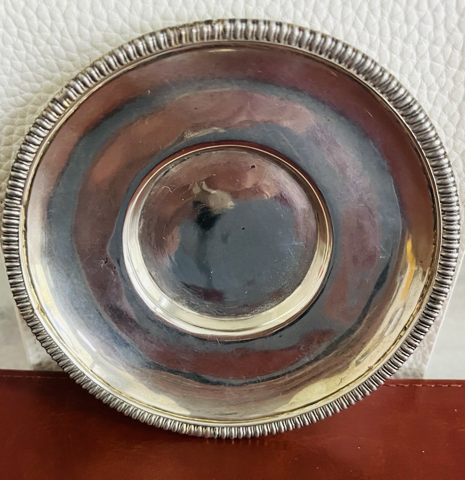 Antique Georgian Sterling Silver Bottle Stand Dish London 1807 Hallmarked 2.7 Oz
