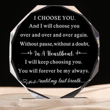 to My Man Gift for Him Valentine'S Day Acrylic Plaque I Love You Note Gift for B