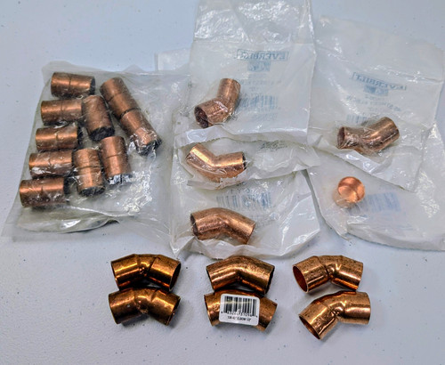  1/2 in Copper 90° Elbow, Sweat x Sweat (CxC) Pipe Fitting