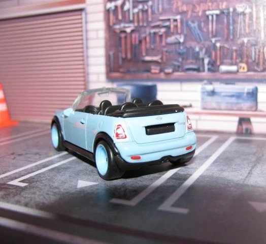 2025 Matchbox 2010 Mini Cooper S Cabrio - Blue, w/Real Riders Wheel Swap - Image 4 of 4