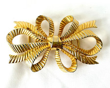 MIMI Di N 1986 Belt Buckle Vintage Gold Tone 2 Piece Buckle Bow Design
