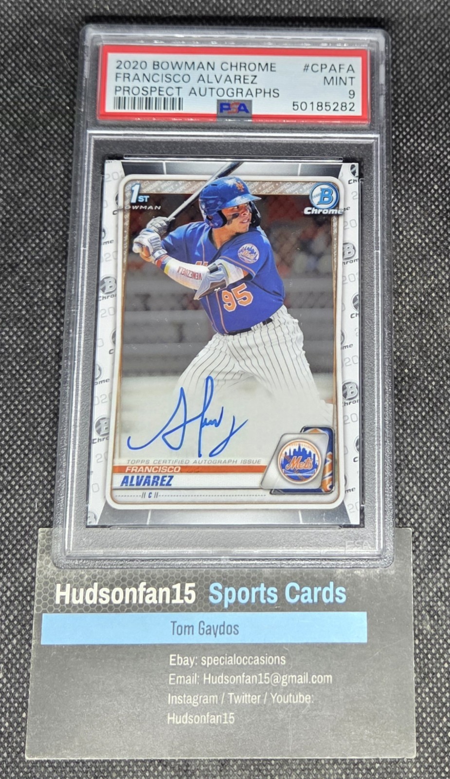 Francisco Alvarez 2020 Bowman Chrome 1st Prospect Auto Autograph #CPA-FA PSA 9