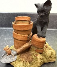 Sherratt & Simpson 55028 Kitten with Flower Pots & Mouse On Spade!