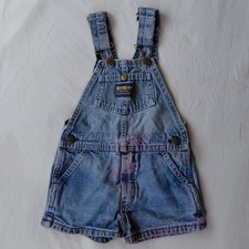 Vintage 1991 OshKosh Bgosh Denim Shortalls Overalls 3-12 Months USA Distressed