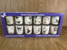 Better Homes & Gardens 12 Days of Christmas Glass Votive Candles Set Holiday Ed