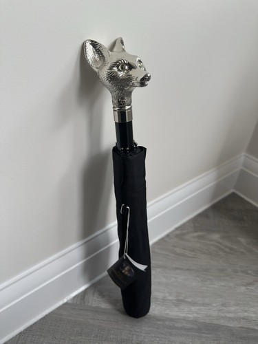 Fox Umbrellas Tel13 Fox Head Handle Nickel Finish 8 Rib Teleskopschirm Neu - Bild 1 von 4