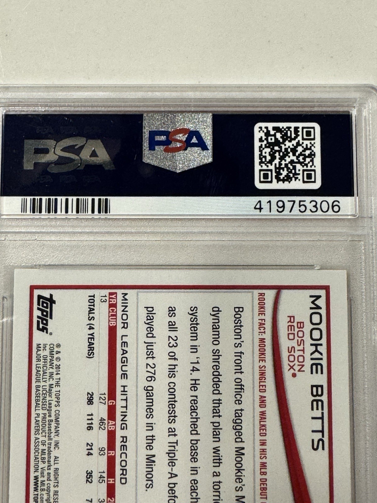 2014 Topps Update #US26 Mookie Betts RC Gold /2014 Boston PSA 10 view 5
