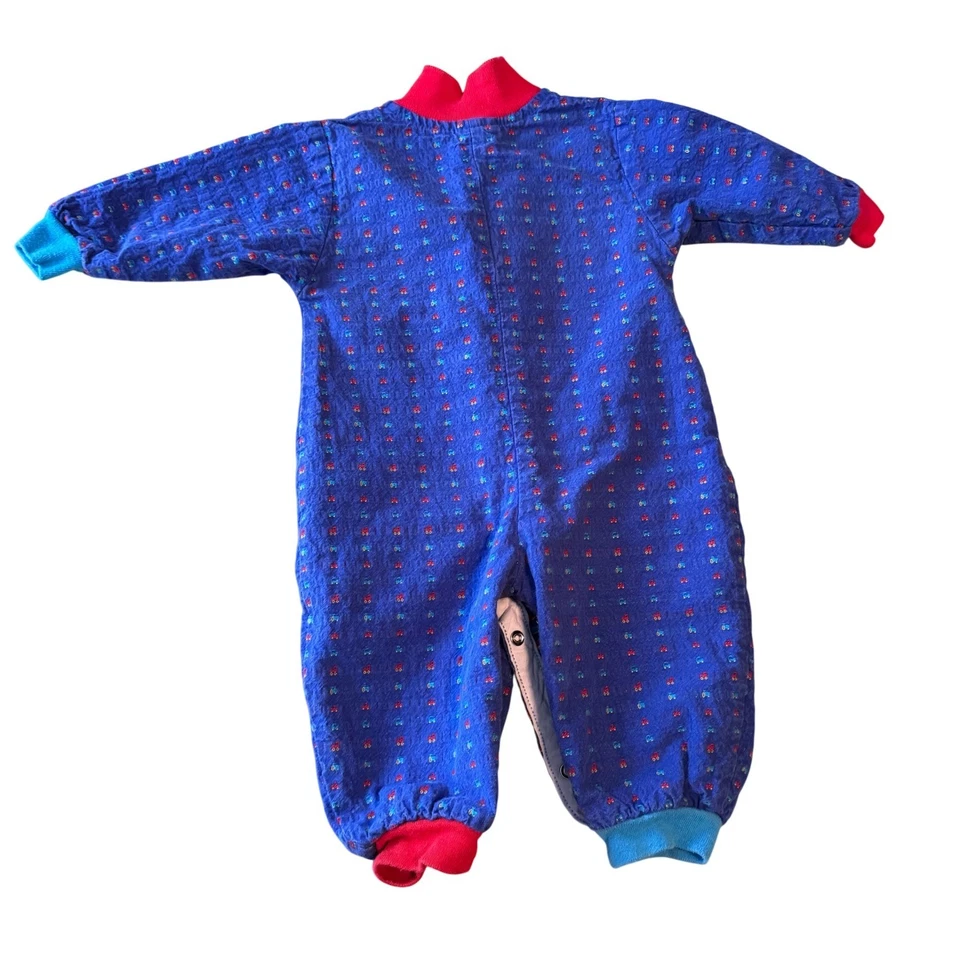 Pijama vintage Health-tex bebé niños niñas 18 meses azul estampado coche pijama Foto 2 de 4