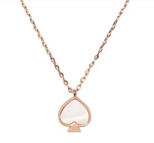 Kate Spade Everyday Spade Mini Signature Pendant in Blush with Jewelry Bag