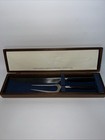 Mid Century Lauffer Carving Set: Stainless Steel & Ebony Handles, Wood Box — photo 1