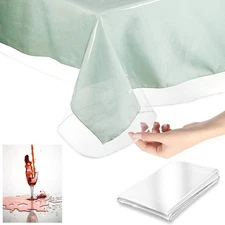 Heavy Duty Clear Vinyl Tablecloth Protector Waterproof Table Cover 70X108 Oblong