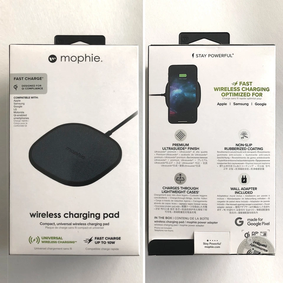 Mophie Wireless 10W Charging Pad | Qi-Certified Fast Wireless Charger – Black - Image 2 of 4
