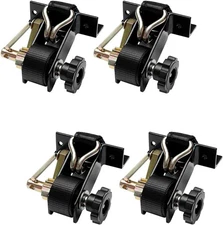 Lumber Rack Ratchet Straps, W/J-Hook (4PCS), 1.4" Black Square Tube Mount, 1.5"