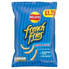 Walkers French Fries Cheese & Onion Crisps Pack: 54g x 18  BAGS CASE
