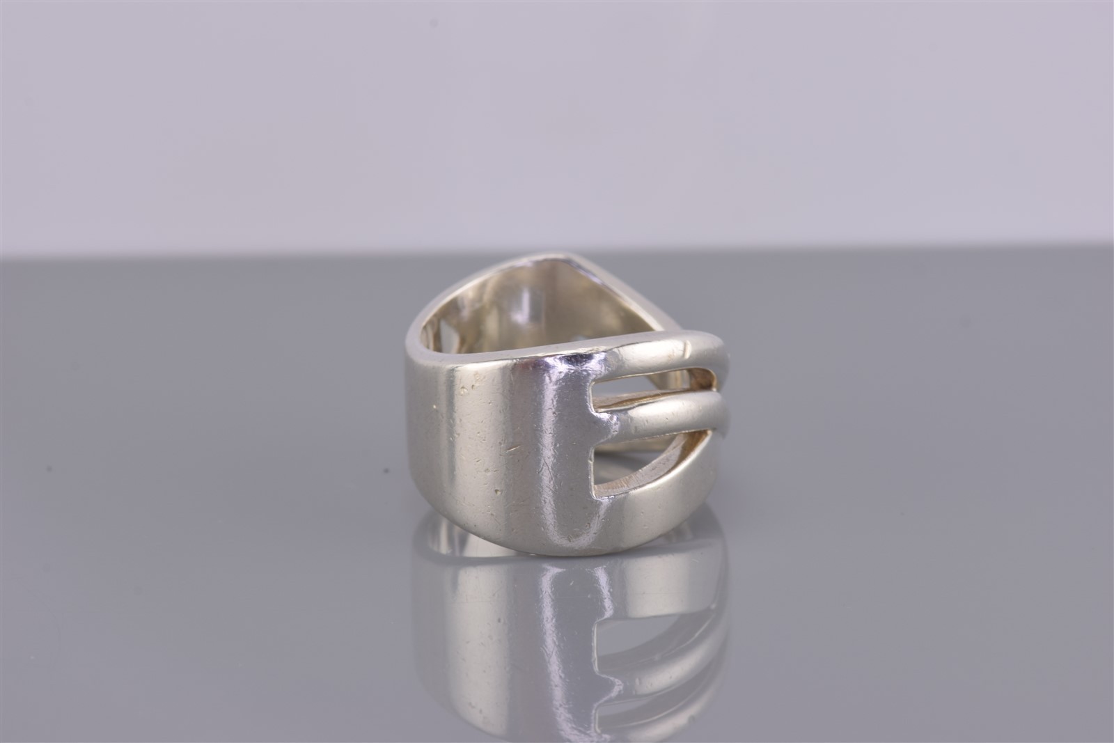 Sterling Silver 13mm Solid Split Crossover Cuff B… - image 3