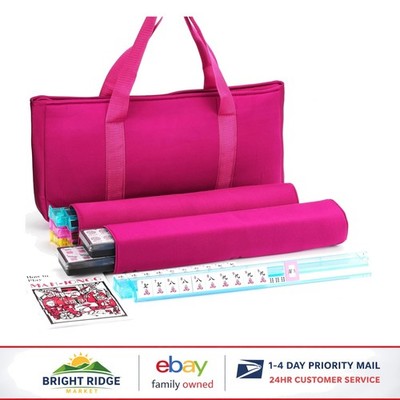 Full Mahjong Set for 4 Players with  Tiles and Convenient Carrying Bag