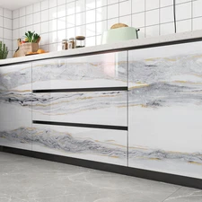 White Marble Contact Paper Peel and Stick Countertops Waterproof Marble Conta...