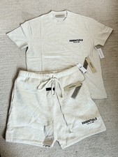 Fear of God Essentials Shorts Shirt SET SS22 Light Oatmeal Grey XS S M L XL
