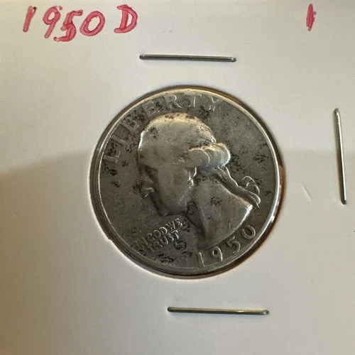 1950 D Washington Very Good Silver Quarter from Denver Mint