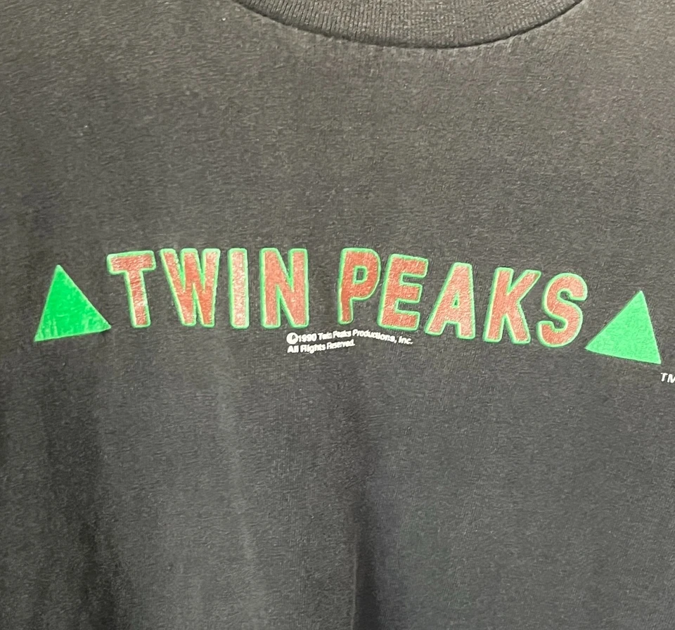 Vintage Twin Peaks Shirt Mens XL Black TV Show Graphic Tee Made USA 90s Lynch - Image 3 of 4