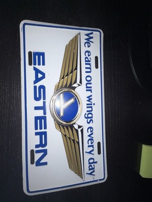 Eastern Airlines Vintage Metal Embossed License Plate