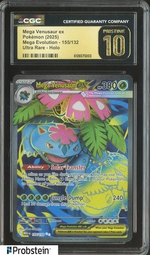 2025 Pokemon Mega Evolution #155 Mega Venusaur ex UR CGC 10 PRISTINE