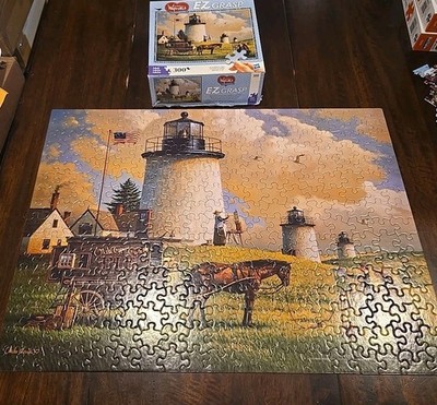 Wysocki The Three Sisters of Nauset 1880 300 P Puzzle Hasbro Complete EZ Grasp