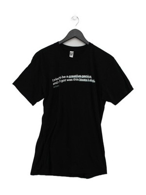 American Apparel Herren T-Shirt M schwarz Grafik 100% Baumwolle Basic