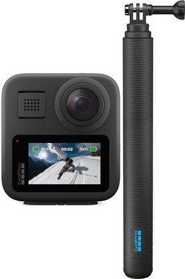 GoPro MAX 360 Waterproof Action Camera + 1.2m Extension Pole Monopod Bundle