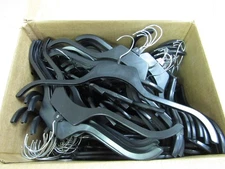 Lot of 150 Black Plastic Hangers 17" for Clothes, Shirts, Dresses