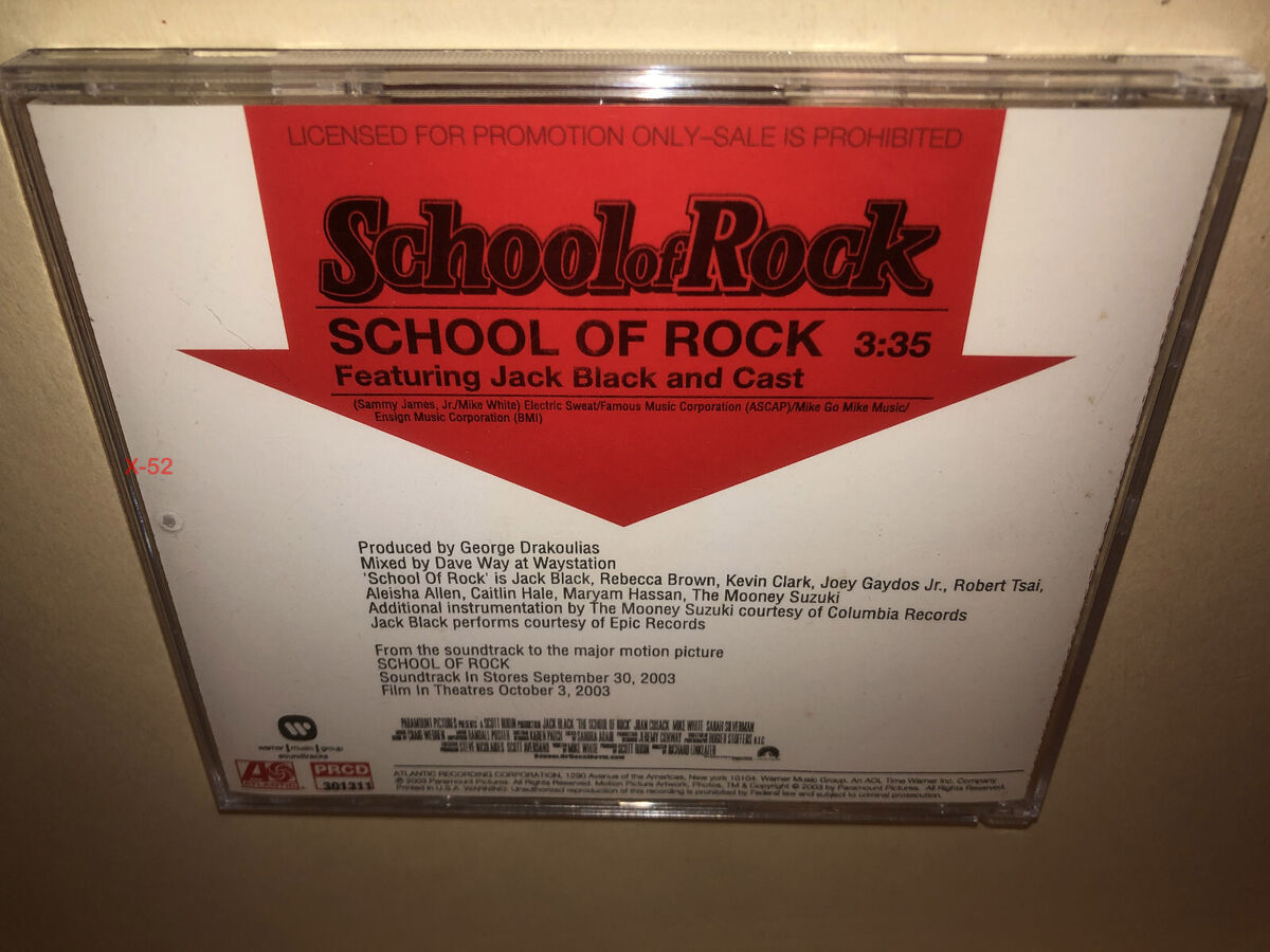 Jack Black School Of Rock CD movie single Mike White Sammy James 1 track  promo