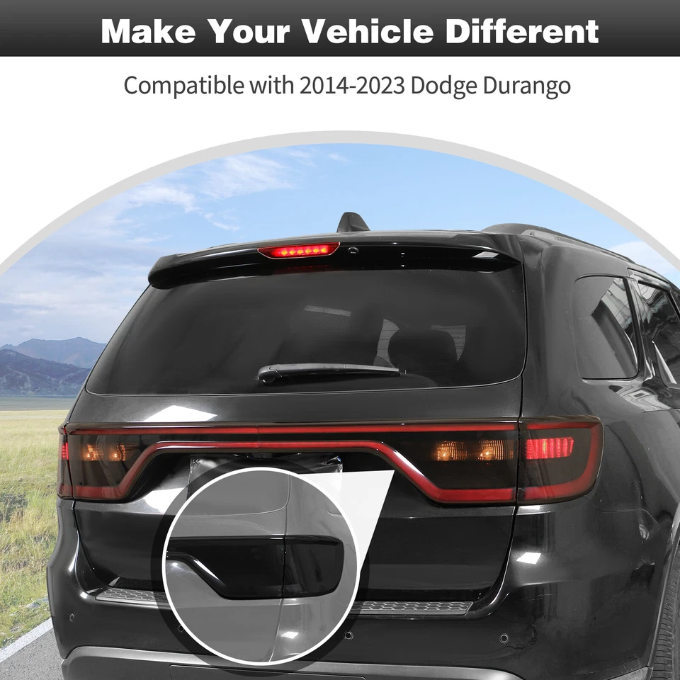 Smoked Black Tail Light Lamp Cover Guard Trim For Dodge Durango 14+ Accessories Foto 4 de 4